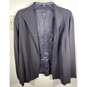 Eileen Fisher Woman Blazer 1X Jacket Wool Blend Career Office Open Front Mature